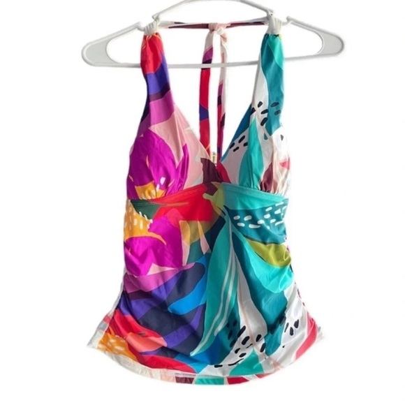 LA BLANCA Eclectic Shore Halter Tankini Top Size 4 - Picture 10 of 13